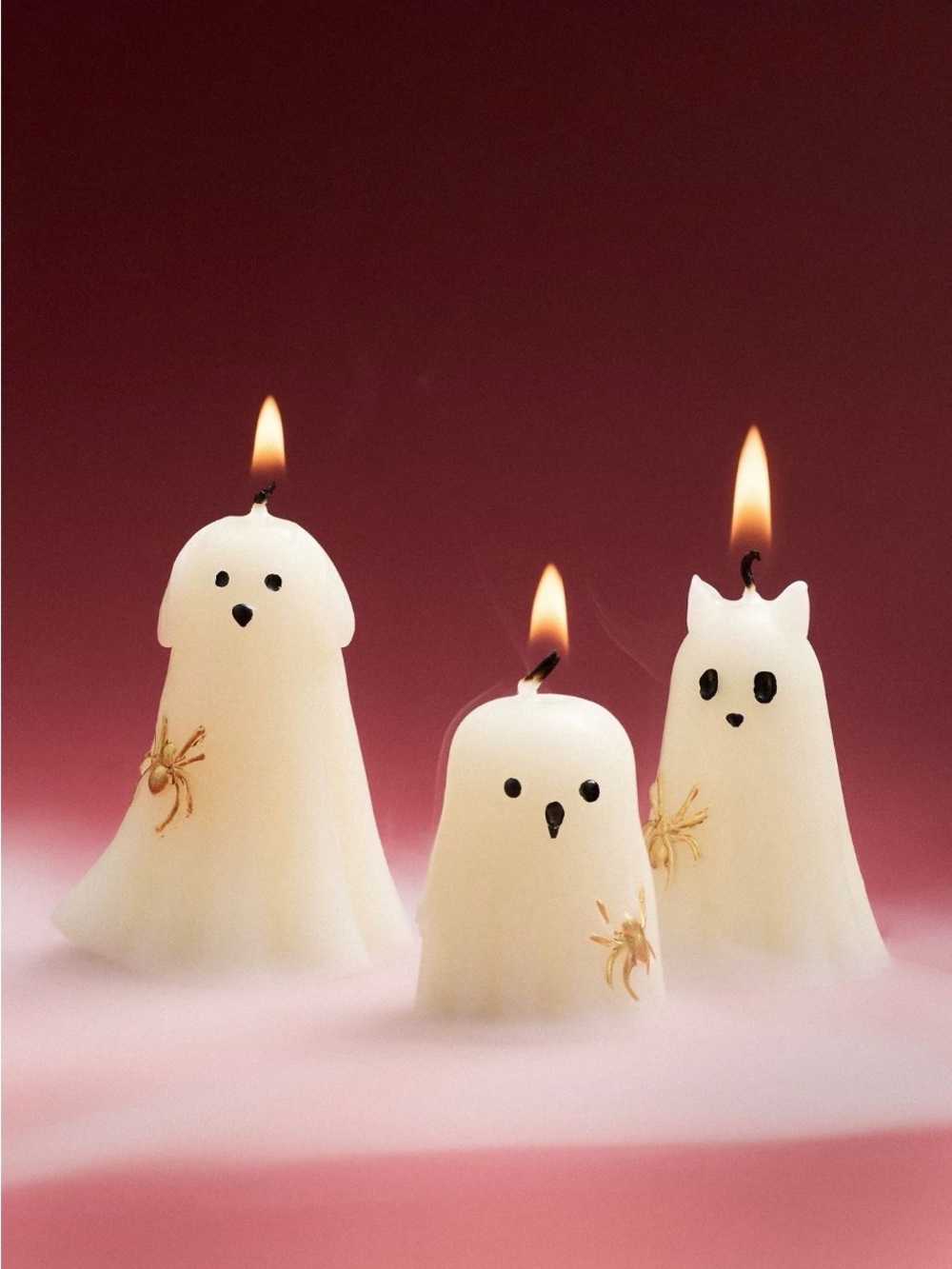 Set of 3 small Ghostly Novelty Candles from Anthropologie.